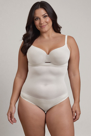 Vivisence Damen Shapewear Unterhose Baumwolle Hoher Bund Schlanke Figur 4101, weiß