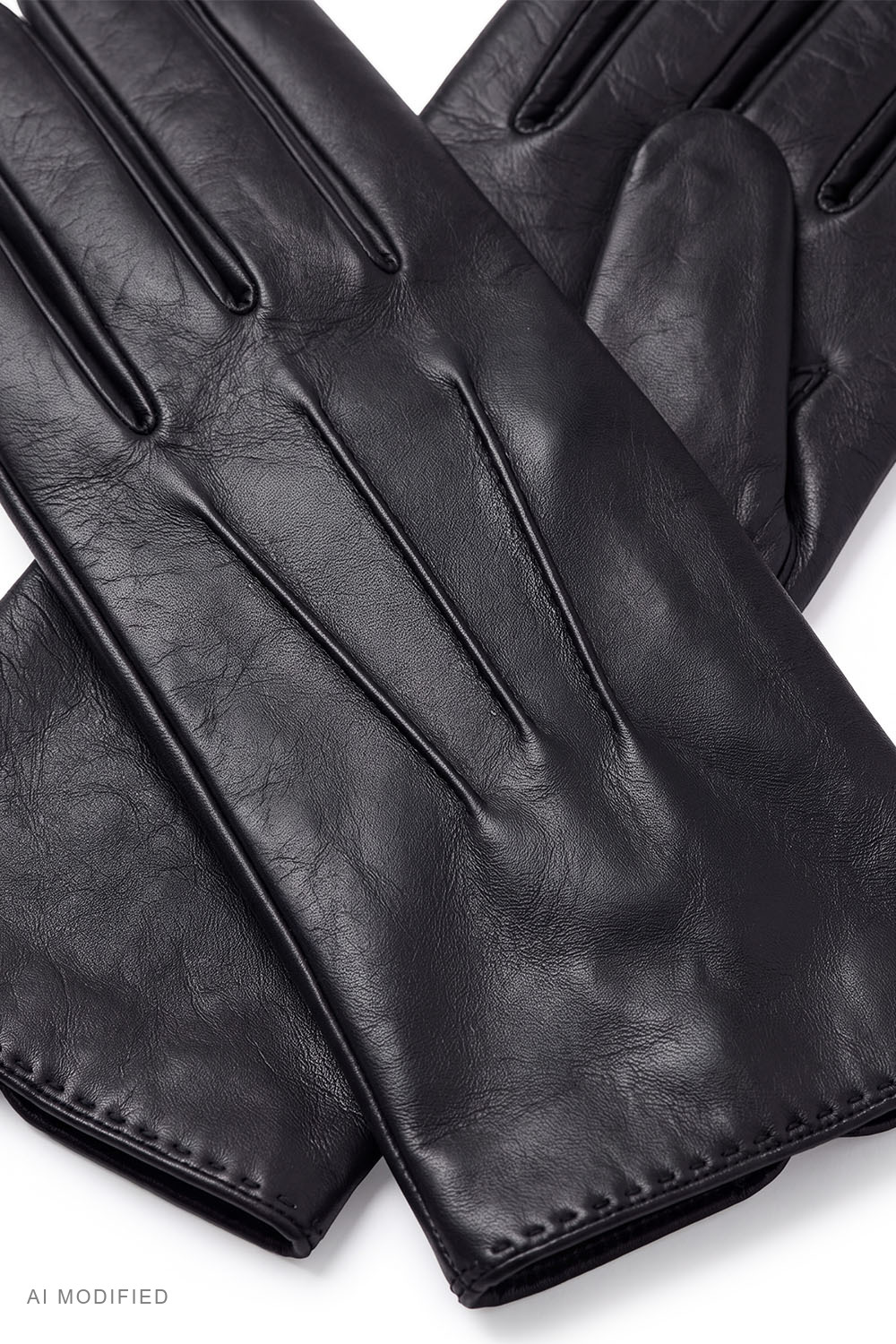 Vivisence Herren Lederhandschuhe mit Wollfutter, schwarz