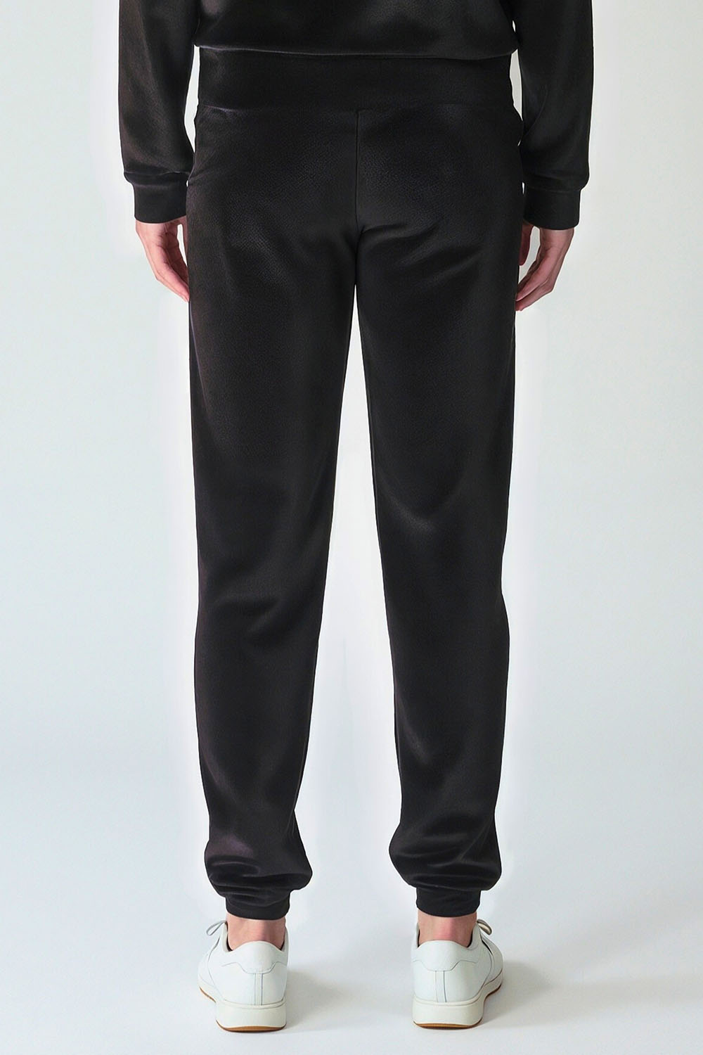 Vivisence Women Joggers Cotton Knit Pockets Elastic Waist Lounge Trousers 9101, black