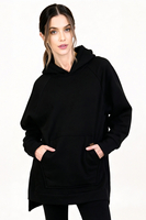 Vivisence Damen Kapuzenpullover Weiche Baumwolle Mit Tasche Für Alltag, Schwarz