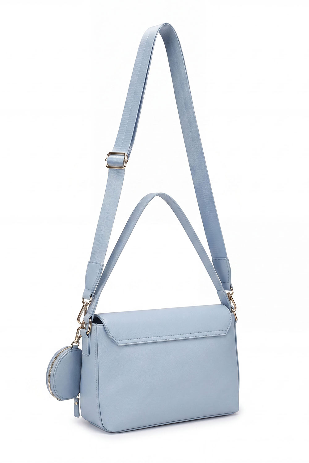 Vivisence Women Shoulder Bag With Pouch Zip Closure Adjustable Strap For Easy Carry, baby blue