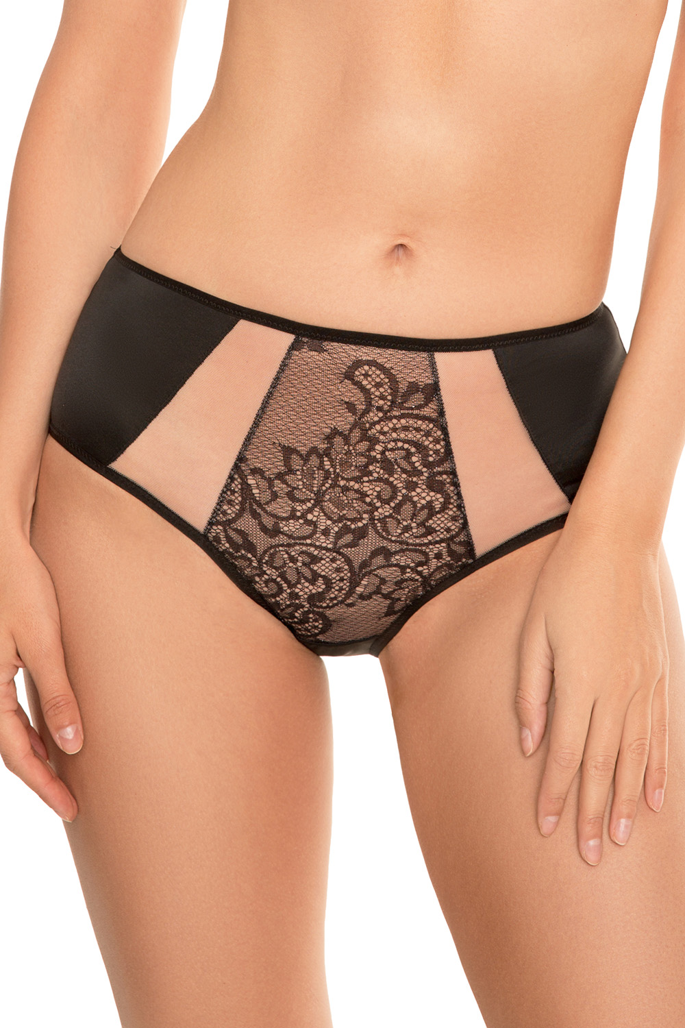 Vivisence women's lace smooth briefs 1044W, black