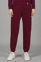 Vivisence Women's Sweatpants Relaxed Fit Lounge Soft Cotton Blend Joggers With Ribbed Cuffs Elastic Waist And Pockets For Everyday Casual Or Homewear Look 9104, maroon