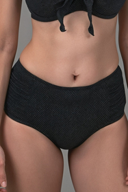 Vivisence 3002 bas de bikini souple unicolore taille haute pièce du set (tops convenants disponibles)- fabriqué en UE, noir-brillant