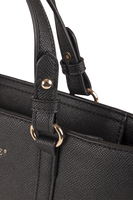 Vivisence Damen Schultertasche mit Reißverschluss Verstellbarer Riemen, Schwarz