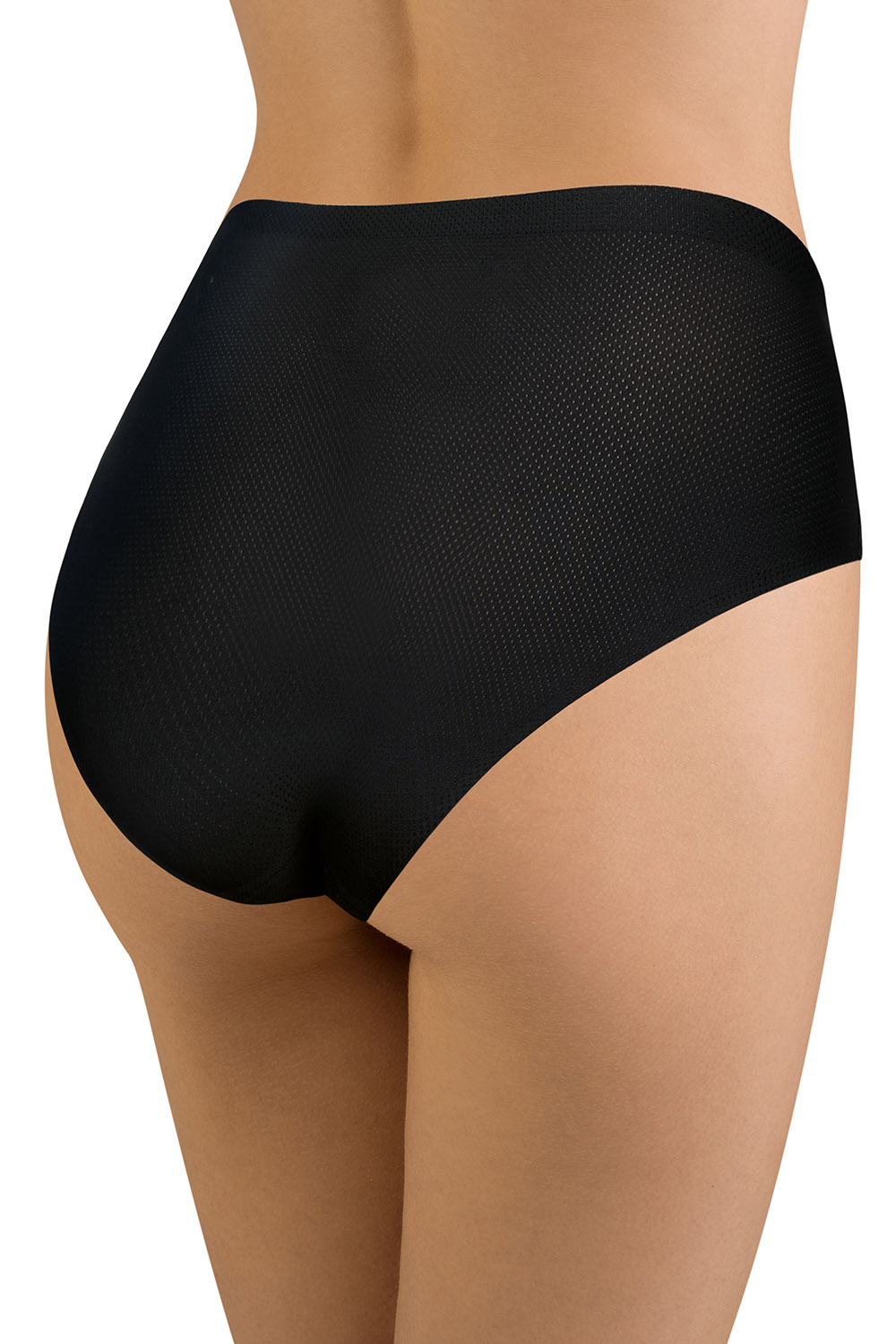Vivisence Dame Slip 3-er Pack Unterhose Glatt Voll Nahtlos Hoher Bund 4013, schwarz