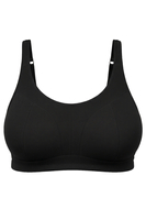 Vivisence Women’s Non Wired Soft Bra, Cotton Rich Everyday Comfort Bra with Unpadded Seamed Cups, Adjustable Straps and Hook and Eye Fastening, Black