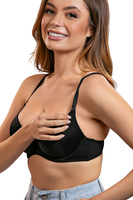 Vivisence Push Up Bra Double Enhancement Thermoformed Cups Adjustable Straps, black
