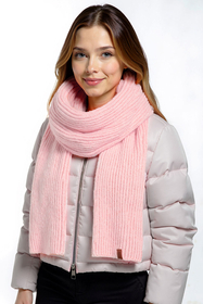 Vivisence Women Winter Scarf Merino Wool Soft Knit Cozy Warmth Everyday Comfort, Pink