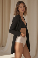 Vivisence Damen Shapewear Unterhose Hoher Bund Nahtlos Lasercut-Technik 4105, Beige