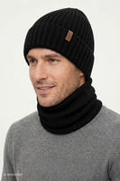 Sets Sets hat + loop scarf, Black
