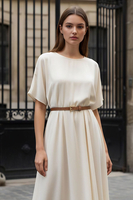 Vivisence Damen Ledergürtel Schmal Echtleder Goldschnalle Verstellbar P0003, Braun