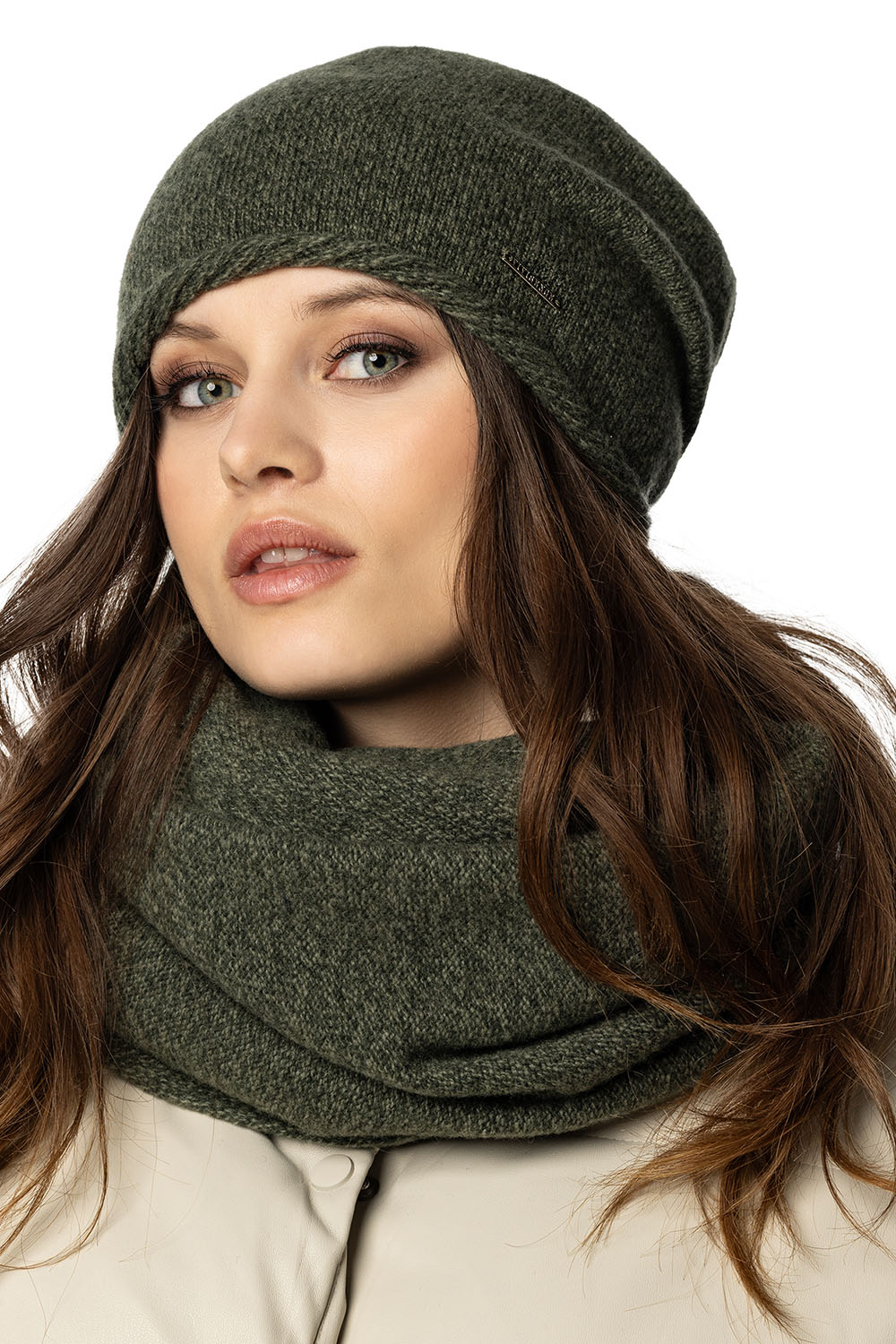 Vivisence Écharpe Tube Femme Hiver Moderne Et Confortable Pour Journées Froides 7108, vert mélange