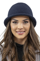 Vivisence Chapeau Femme Hiver Classique En Fil Chaud Idéal Pour Offrir 7044, bleu foncé