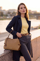 Vivisence Women Handbag Structured PU With Adjustable Strap For Everyday Elegance, Carmel