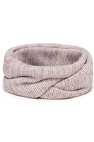 Vivisence Knitted Loop Scarf Double Folded Warm Ideal For Winter 7103, white melange