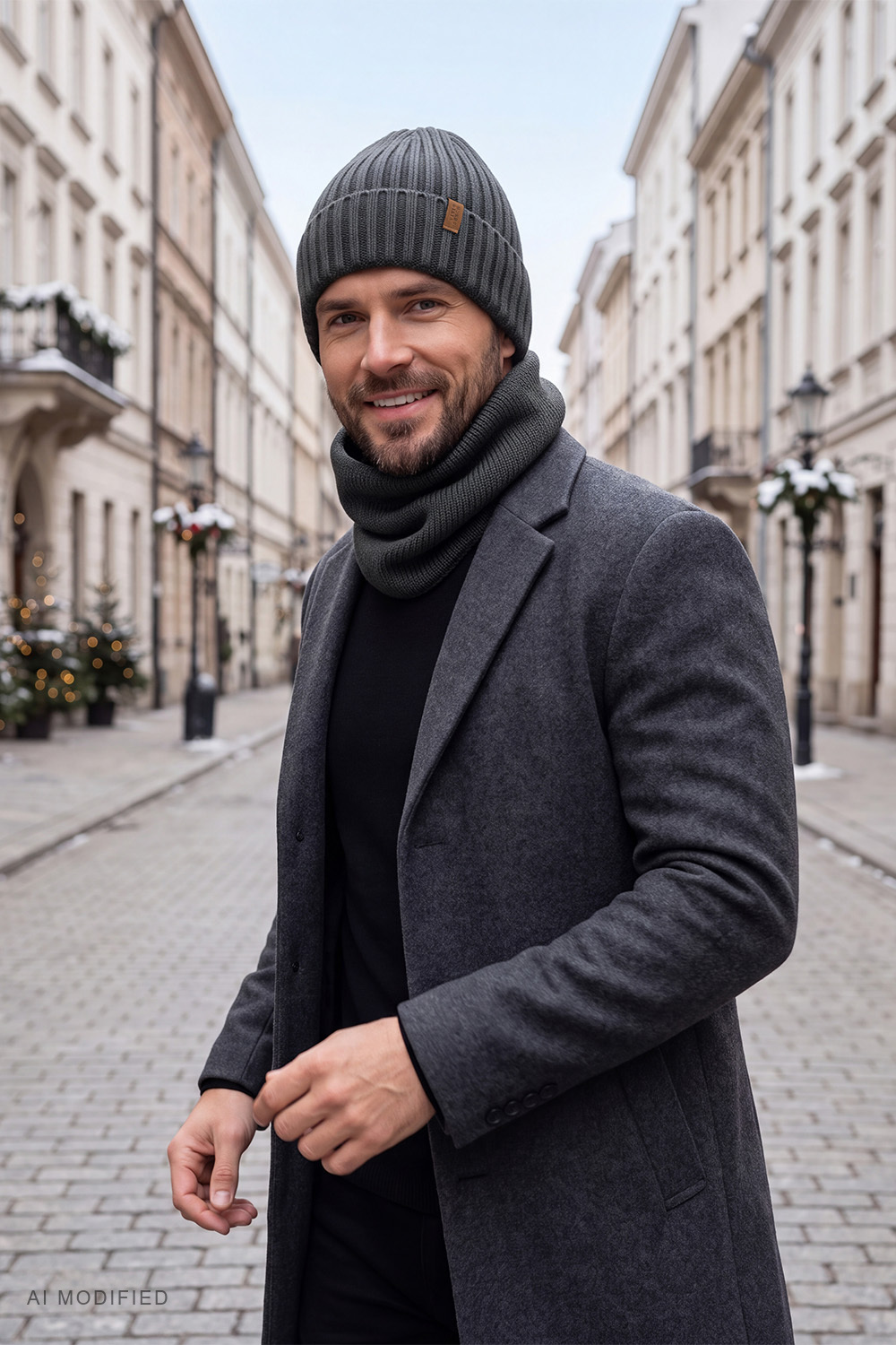 Sets Sets hat + loop scarf, Dark Grey