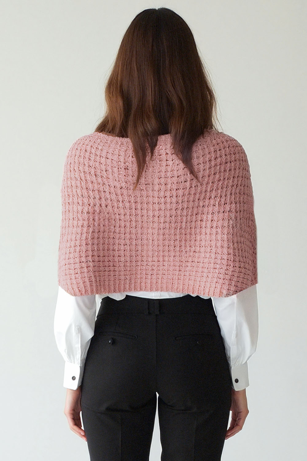 Vivisence Damen Strickponcho Asymmetrischer Schnitt Wärmender Komfort, Pink