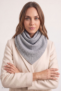 Vivisence femme écharpe tricotée triangle facile à styliser, gris