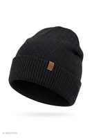 Vivisence Herren Mütze Merinowolle klassisch Beanie Winter, schwarz