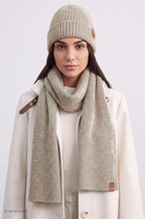 Vivisence Damen Rippstrickschal mit Wolle, beige