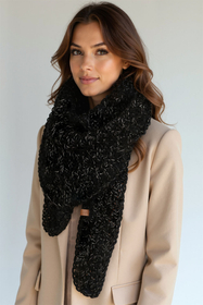 Vivisence Damenschal Weiche Warme Strickoptik Für Stilvolle Wintertage, Schwarz