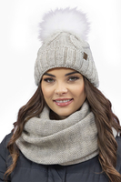Vivisence Loop Schal Strick Zweimal Gefaltet Ideal Wärm Für Wintertage 7103, beige Melange