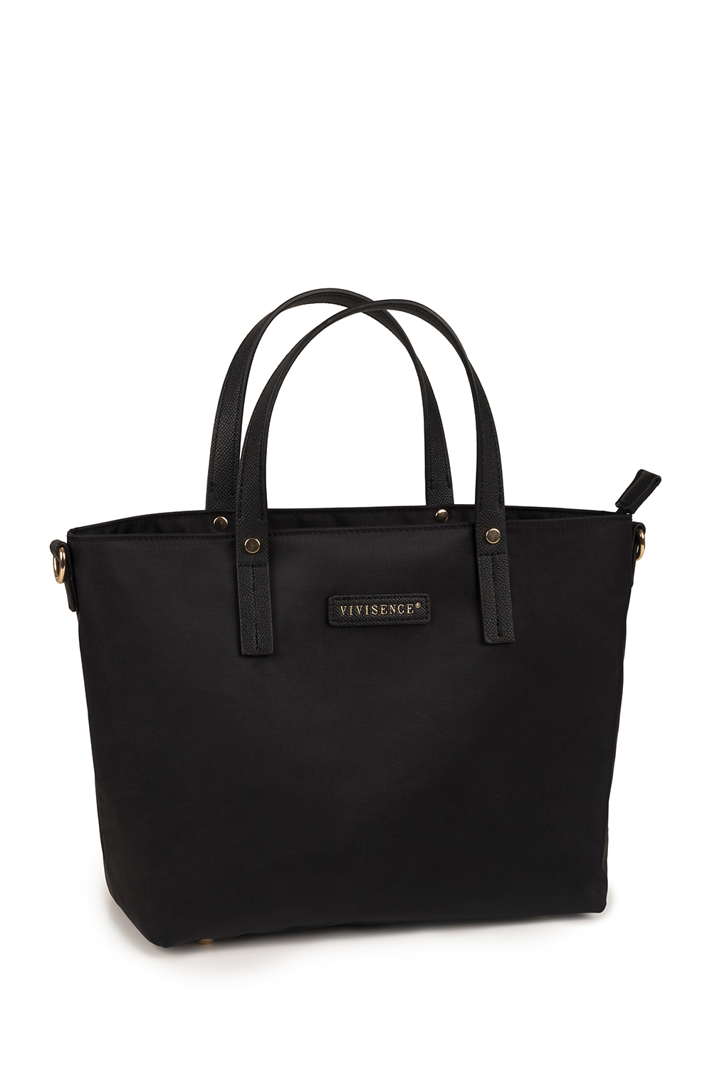 Vivisence Damen Handtasche Reißverschluss Mit Abnehmbarem Riemen Für Alltag, Schwarz