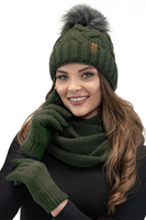 Vivisence Bonnet À Pompon Femme Chaud Et Doux Idéal Pour L’Hiver 7014, vert