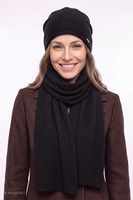 Vivisence Women's Merino Wool Cashmere Beanie Hat, black