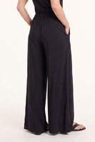 Vivisence Women's Pants with Pockets Wide Leg Viscose Elastic Waist, Black