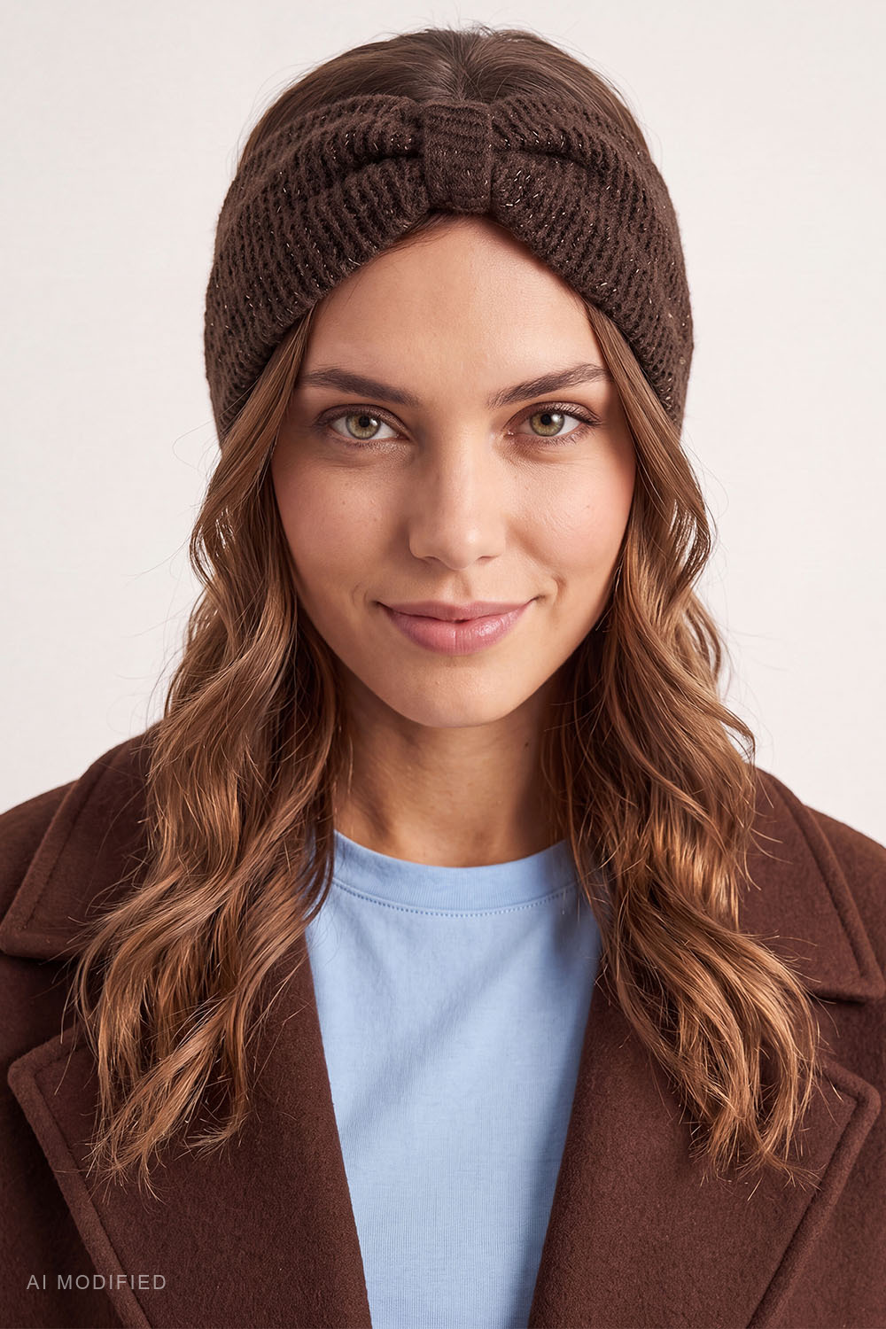 Vivisence Femme Bandeau Large Tricoté Hiver Confort et Élégance Quotidienne, brun