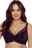 Vivisence Soft Bra Women Underwire Mesh Cups For Lifted Shaping Comfort, black