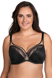 Vivisence Soft Bra Floral Lace With Rose Gold Details For Everyday Elegance 1081, black