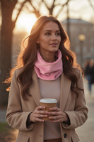 Vivisence Damen Loop Schal Warme Weiche Strick Aus Baumwolle Komfort Im Winter, rosa