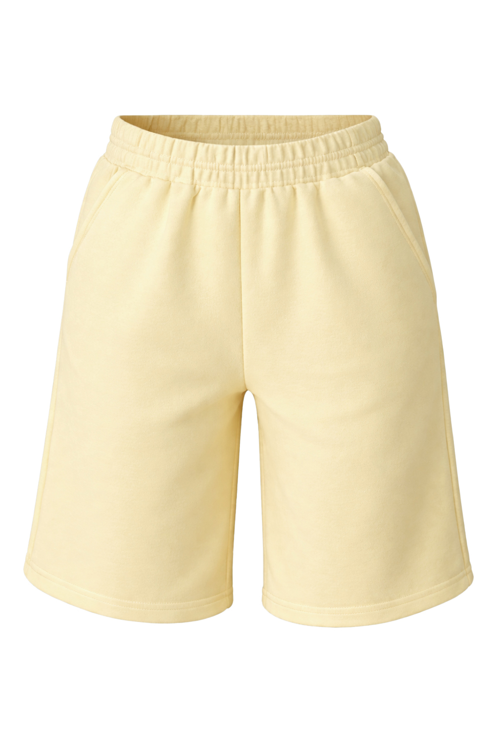 Vivisence Femme Short Coton Doux Respirant Taille Élastique Confort Quotidien, banane