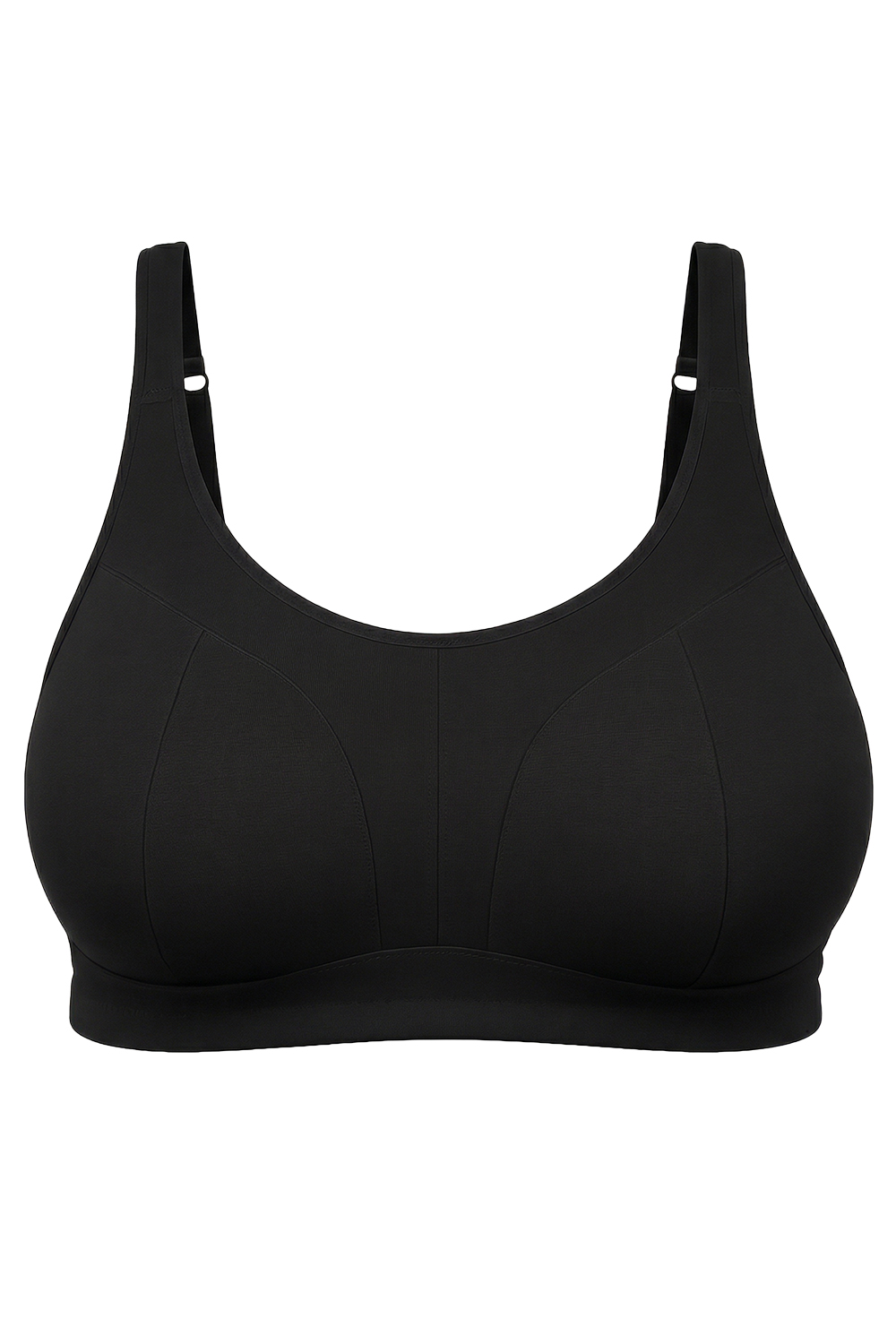 Vivisence Women’s Non Wired Soft Bra, Cotton Rich Everyday Comfort Bra with Unpadded Seamed Cups, Adjustable Straps and Hook and Eye Fastening, Black