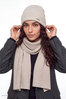 Vivisence bonnet femme maille mérinos cachemire hiver élégant, beige