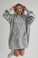 Vivisence Women’s Hoodie Blanket Sweatshirt Oversized Warmth Comfort 5029, light grey