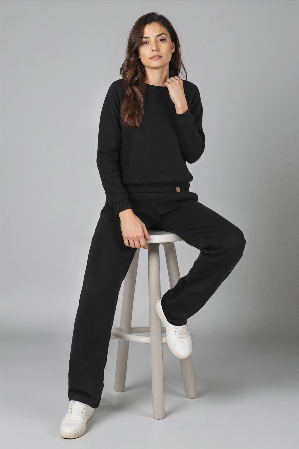 Vivisence Pantalon De Survêtement Femme Confortable Taille Élastique Jambes Larges Poches Latérales Tissu Doux Coton Mélangé Pour Sport Maison Balade Détente Quotidienne 9102,