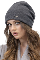 Vivisence Bonnet Femme En Laine Plissé Doublé Polaire Confort Quotidien 7085, gris foncé