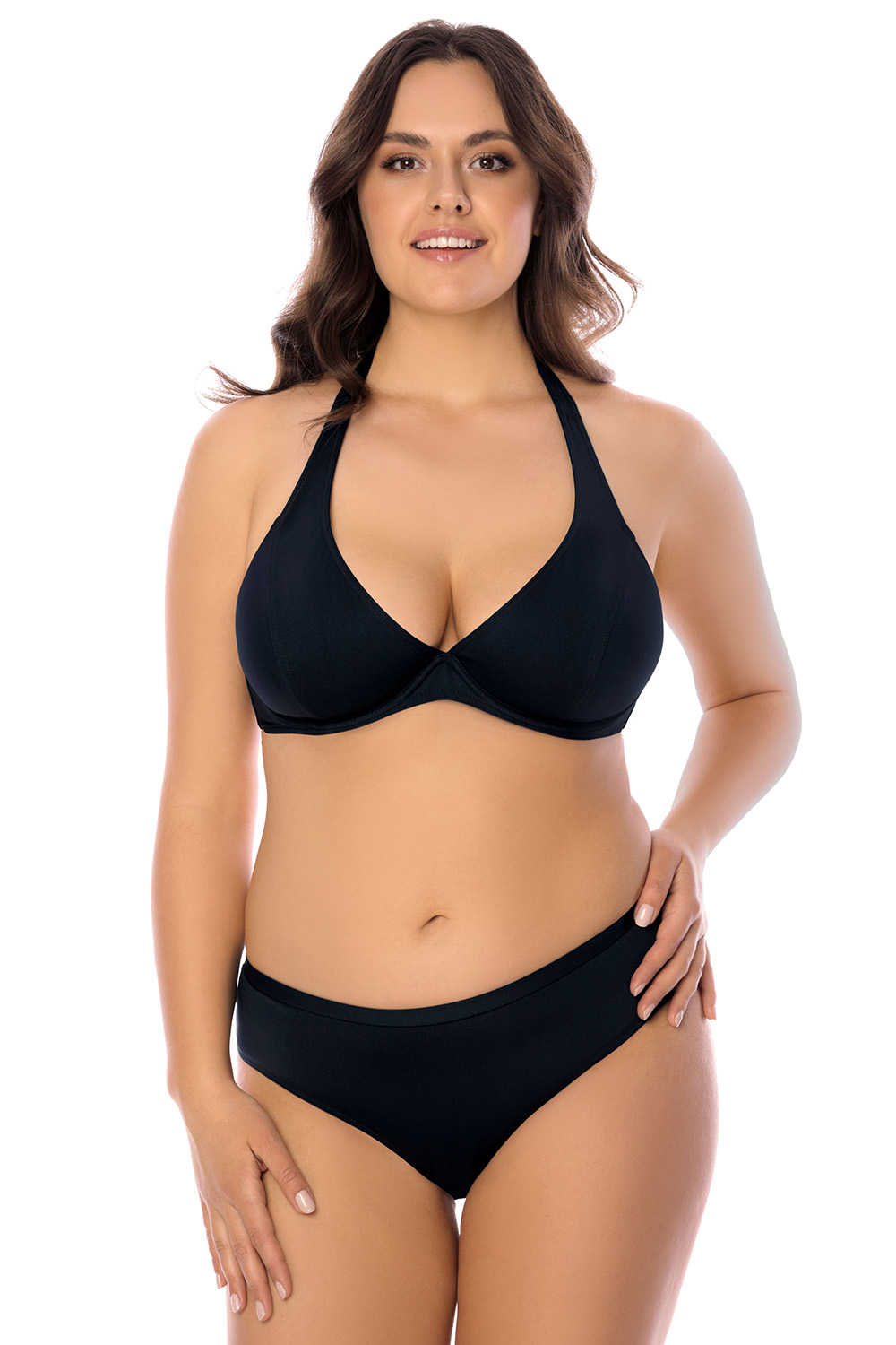 Vivisence Dame Bikini BH Oberteil Soft Musterlos Bademode Strandmode 3215, schwarz