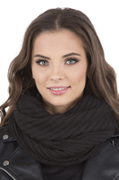 Vivisence Damen Winter Set Mütze Und Loop-Schal Komfort für Kalte Tage 7017Kmpl, schwarz