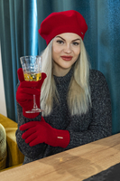 Vivisence Damen Handschuhe Winter Weichem und Warme Ideal für Kaltes Wetter 7202, rot