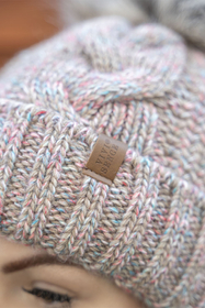 Vivisence Bonnet Femme Et Écharpe Pour L'automne et L'hiver À Pompon Cache-cou Ensemble Classique En Fils Chauds Avec Doublure En Polaire Parfait Pour Les Journées Froides 7014, brun mélange