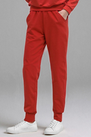 Vivisence Femme Pantalon Survêtement Coton Coupe Ample Confort Quotidien 9103, rouge