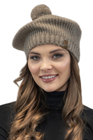 Vivisence beige women's beret7074, brown