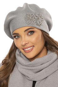 Vivisence Warm Thick Winter Beret For Women Ideal For Cold Days 7007, light grey