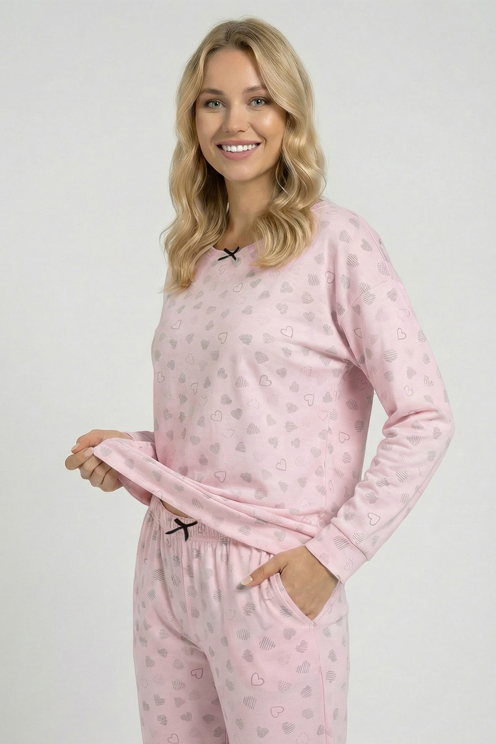 Vivisence Two-piece women's pyjama set 2023, Light Pink