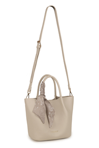Vivisence Damen Schultertasche Mit Abnehmbarem Gurt Und Kosmetiktasche Alltag, weiß